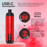 2025 Bestseller AL FAKHAR 15000 Züge F18S Einweg E-Zigarette mit 600 mAh Akku und 5 mgml Nikotin – Doppelapfel Geschmack (5)