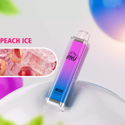 2025 Bestseller ANU Crystal 10000 Züge Einweg E-Zigarette mit Mesh Coil 0.8 Ohm und 650 mAh Akku — Pfirsich Eis Flavours 1