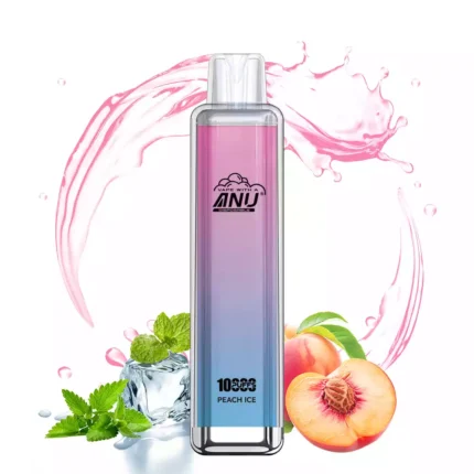 2025 Bestseller ANU Crystal 10000 Züge Einweg E-Zigarette mit Mesh Coil 0.8 Ohm und 650 mAh Akku — Pfirsich Eis Flavours 2