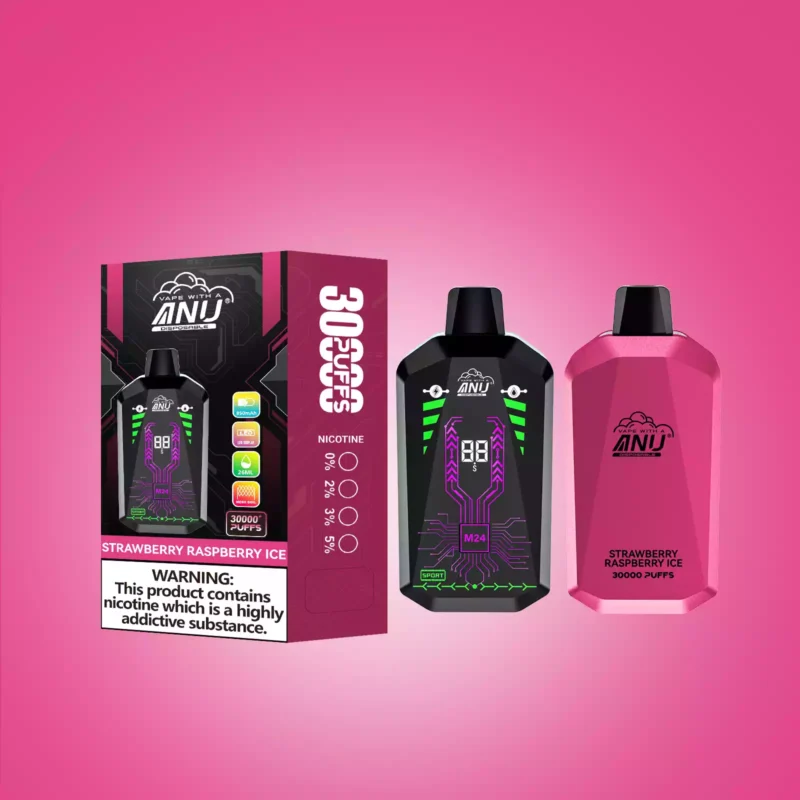 2025 Bestseller ANU Star 30000 Züge Einweg E-Zigarette Direktverkauf ab Werk mit Nikotin 0 % 2 % 3 % 5 % und Mesh Coil 1.0 Ohm — Erdbeere Himbeere Eis Flavours 1