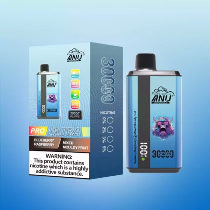 2025 Hot Vape ANU 30000 Züge Doppelter Geschmack Einweg E-Zigarette Wiederaufladbar 0 % 2 % 5 % Niedriger Nikotingehalt 5-7 Tage Schneller Versand – Blaubeere Himbeere & Gemischte Schimmelfrüchte Schmecken 2