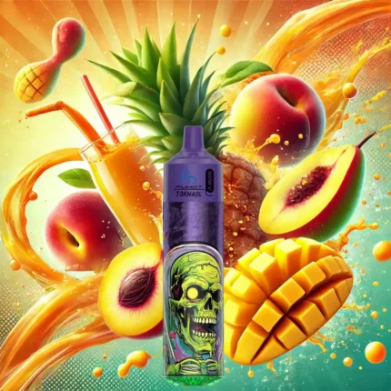 2025 Neuheit RandM Fumot Tornado 30000 Züge Einweg E-Zigarette mit 0 % 2 % 3 % 5 % Nikotin und 600 mAh Akku — Pfirsich Mango Ananas (1)