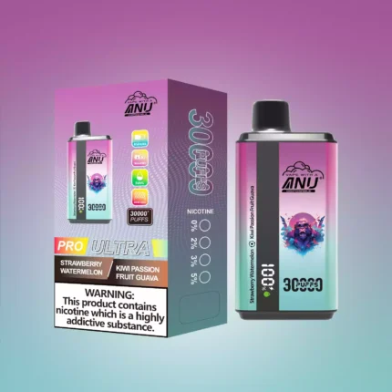 ANU 30000 Züge Doppelter Geschmack Einweg E-Zigarette wiederaufladbar 0 % 2 % 3% 5% Nikotingehalt Direktverkauf ab Werk Bestseller 2025 — Erdbeere Wassermelone & Kiwi Passionsfrucht Guave Flavours