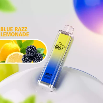 ANU Crystal 10000 Züge Einweg E-Zigarette Der günstigste Preis mit 0 % 2 % 3 % 5% Nikotin — Blau Razz Limonade Flavours 1