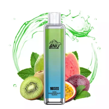 ANU Crystal 10000 Züge Einweg E-Zigarette Der günstigste Preis mit Mesh Coil 0.8 Ohm und 650 mAh Akku — Kiwi Passionsfrucht Guave Flavours 2