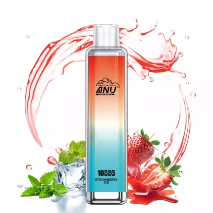 ANU Crystal 10000 Züge Einweg E-Zigarette Direktverkauf ab Werk mit 18 ml E-Liquid und 0 % 2 % 3 % 5% Nikotin — Erdbeere Eis Flavours 1