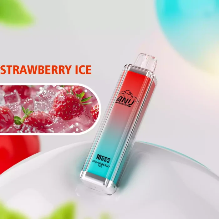 ANU Crystal 10000 Züge Einweg E-Zigarette Direktverkauf ab Werk mit 18 ml E-Liquid und 0 % 2 % 3 % 5% Nikotin — Erdbeere Eis Flavours 2