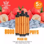 Bestseller 2025 AL FAKHAR 8000 Züge F18 Einweg E-Zigarette 600 mAh Akku und 18 ml E-Liquid – Pfirsich Eis Geschmack (1)