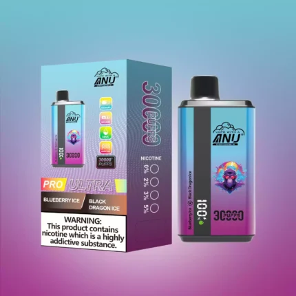 Der günstigste ANU 30000 Züge Doppelter Geschmack Einweg E-Zigarette wiederaufladbar 0 % 2 % 3% 5% Nikotingehalt Lieferung in 5 bis 7 Tagen Bestseller 2025 — Blaubeere Eis & Schwarzer Drachen Eis Flavours 1