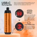 Einzeln erhältlich AL FAKHAR 15000 Züge F18S Einweg E-Zigarette mit 22 ml E-Liquid und 0.5 % Nikotin – Pfirsich Eis Geschmack (2)