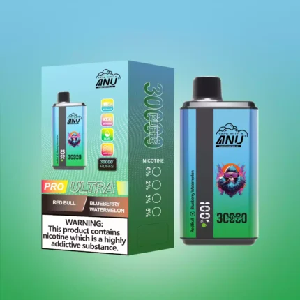 Einzelverkauf ANU 30000 Züge Doppelter Geschmack Einweg E-Zigarette wiederaufladbar 0 % 2 % 3% 5% Nikotingehalt Lieferung in 5 bis 7 Tagen Bestseller 2025 — Red Bull & Blaubeere Wassermelone Flavours