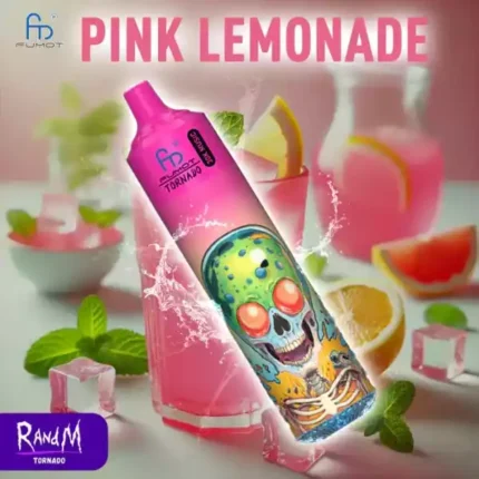 Einzelverkauf RandM Fumot Tornado 30000 Züge Einweg E-Zigarette mit 0 % 2 % 3 % 5% Nikotin und 600 mAh Akku — Pink Limonade