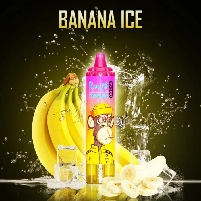 Einzelverkauf RandM Tornado 15000 Züge Einweg E-Zigarette mit Mesh Coil und RGB-Design — Banane Eis (1)