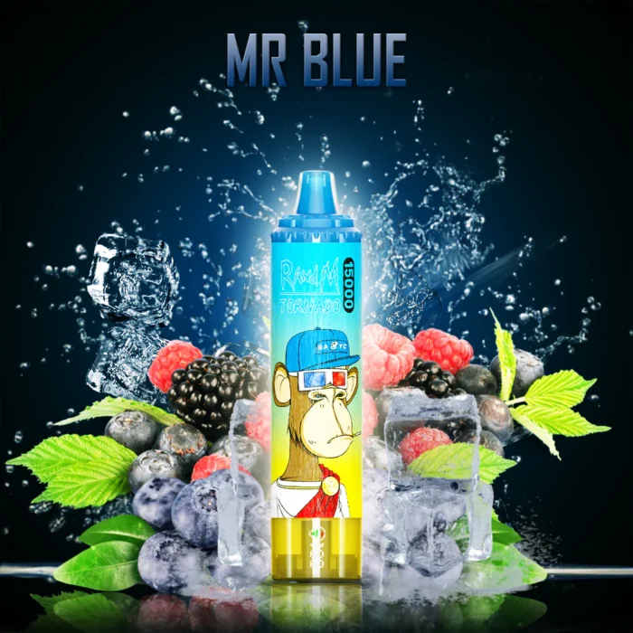 Einzelverkauf RandM Tornado 15000 Züge Einweg E-Zigarette mit Mesh Coil und RGB Design — Mr. Blau (1)