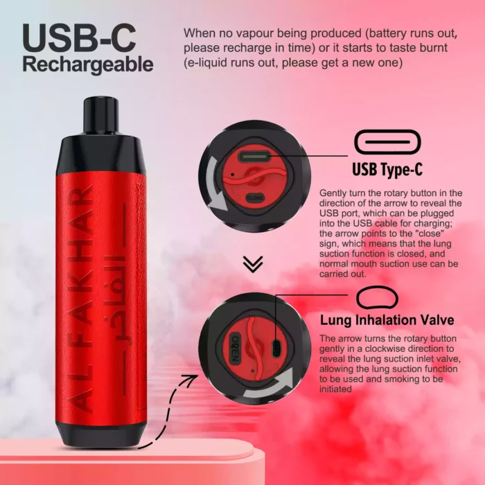 Einzelverkauf der AL FAKHAR 8000 Zuege F18 Einweg E Zigarette mit 0.5 Nikotin 600 mAh Akku und 18 ml E Liquid – Doppelapfel Geschmack 5