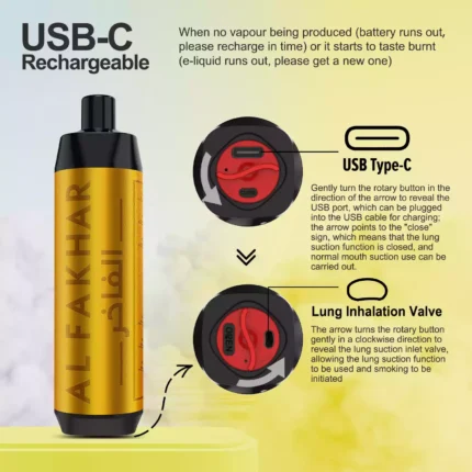 Günstigste AL FAKHAR 15000 Züge F18S Einweg E-Zigarette mit 600 mAh Akku und 5 mgml Nikotin – Mango Geschmack (3)