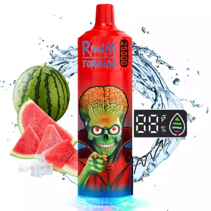 RAHDM Tornado 25000 Züge K16S Einweg E-Zigarette schnelle Lieferung 2 % Nikotin und Typ-C Anschluss – Wassermelone Geschmack