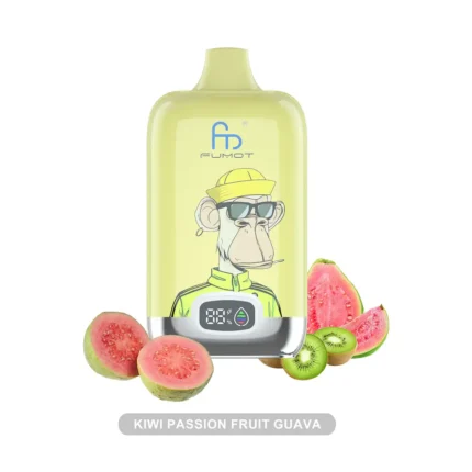 RandM Digital Box 12000 Züge Einweg E-Zigarette Lieferung in 5 bis 7 Tagen mit 0 % 2 % 3 % 5% Nikotin und Mesh Coil — Kiwi Passionsfrucht Guave Flavours